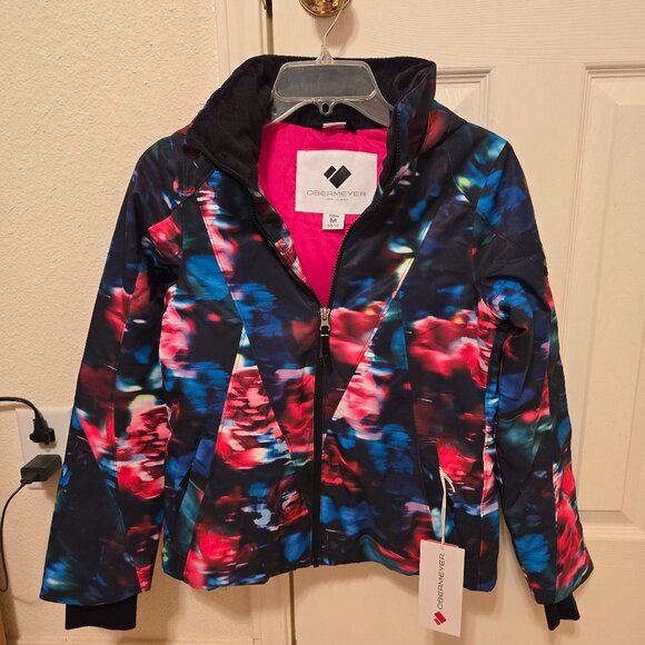 Obermeyer Rylee Print Jacket, Teen Med 10-12 Color Bloominescense, NEW‎ Hooded - Picture 1 of 16